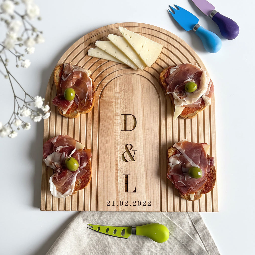 Personalised Maple Anniversary Gift Charcuterie Board