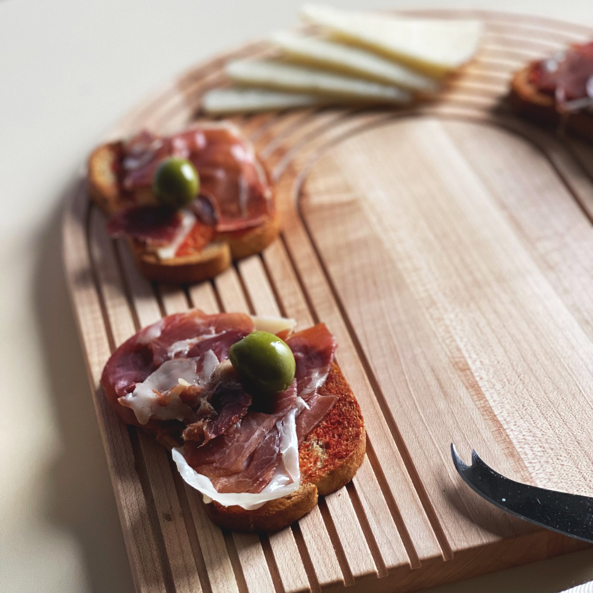 Charcuterie, Bread and Cheese Board -  Maple Wood