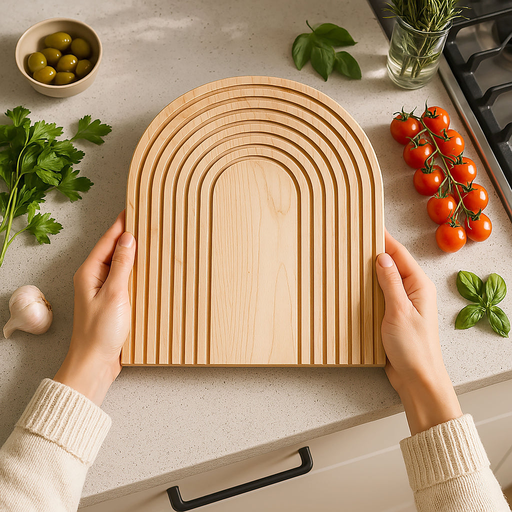 Charcuterie, Bread and Cheese Board -  Maple Wood