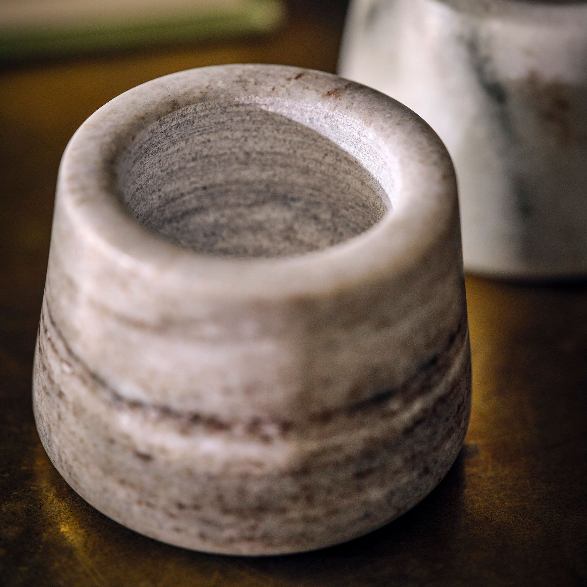 Set of 2 Solid Marble Tealight Holders