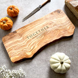 Personalised Rustic Olive Wood Cheese Board