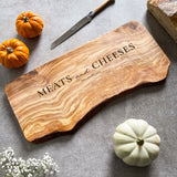 Personalised Rustic Olive Wood Cheese Board