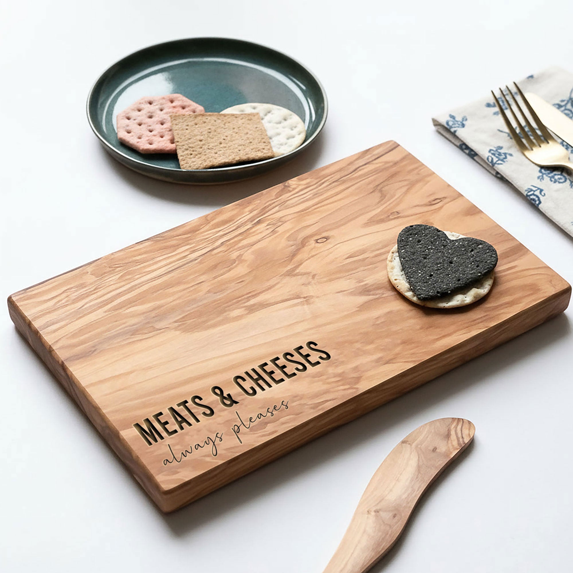 Meats & Cheeses Always Pleases Engraved Cheese and Charcuterie Board