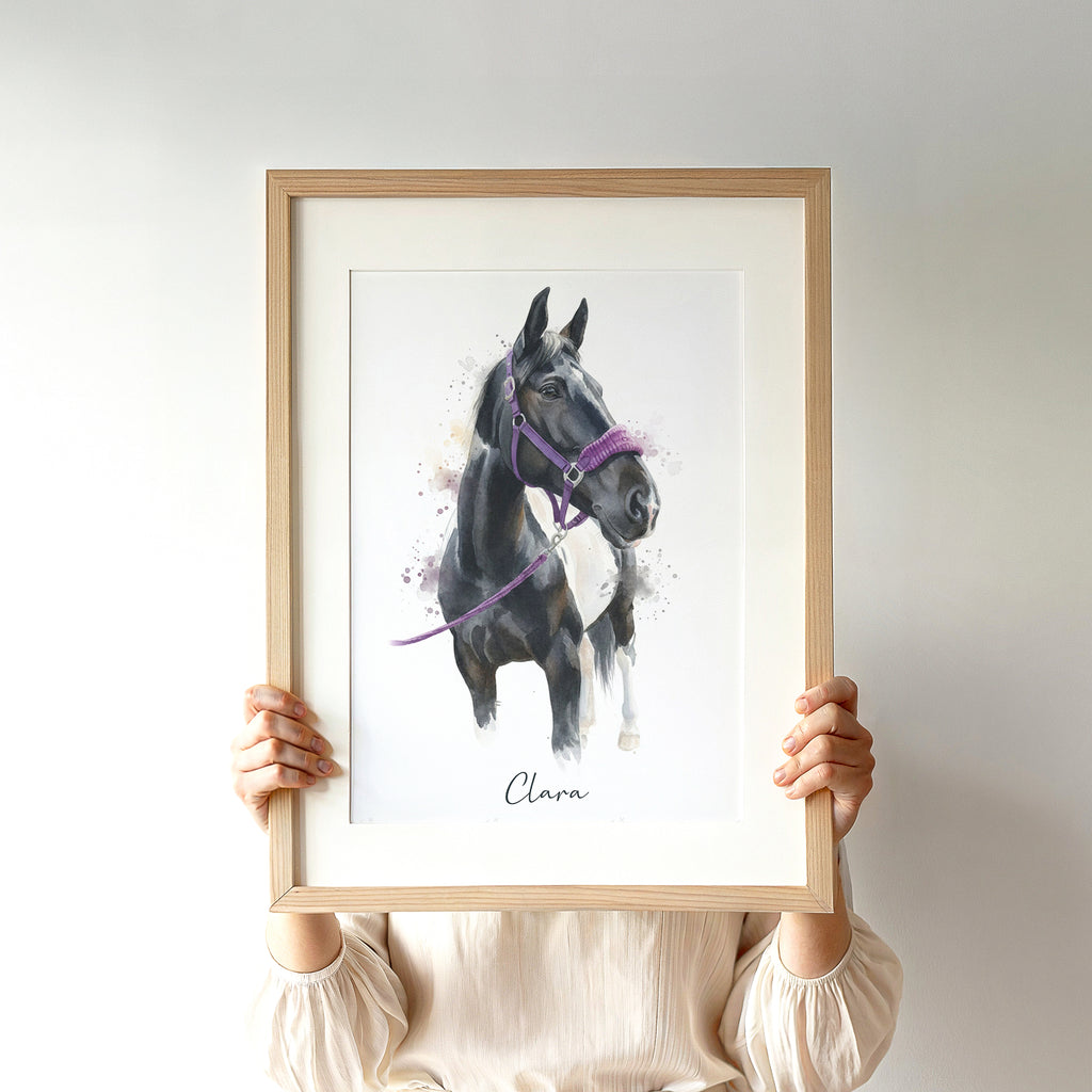 Personalised Watercolour Horse, Dog or any Pet Portrait Print
