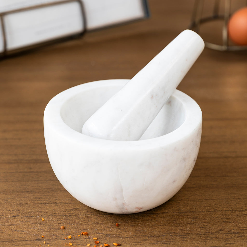Solid Marble Pestle and Mortar