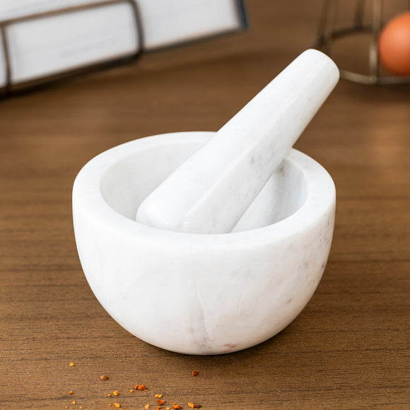 Brompton Pestle and Mortar White - GardenTrading