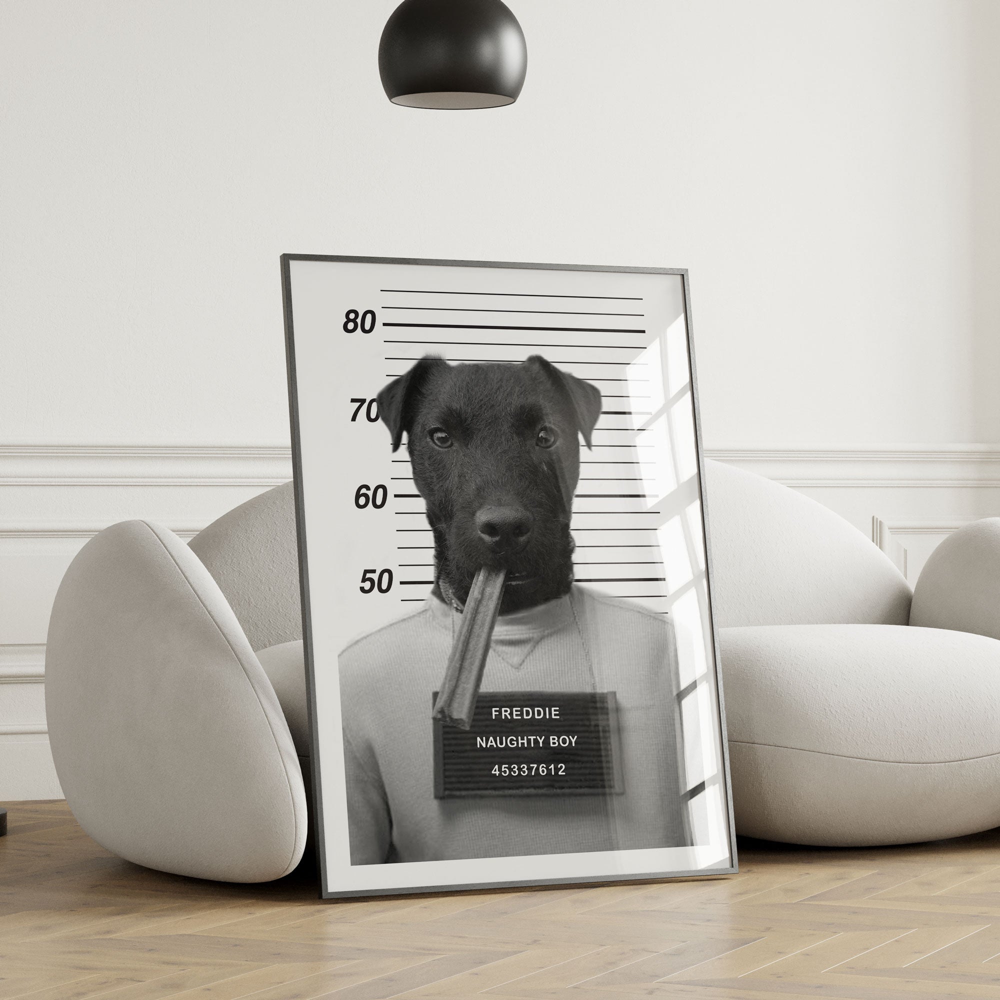 Personalised Pet Mugshot Portrait Print