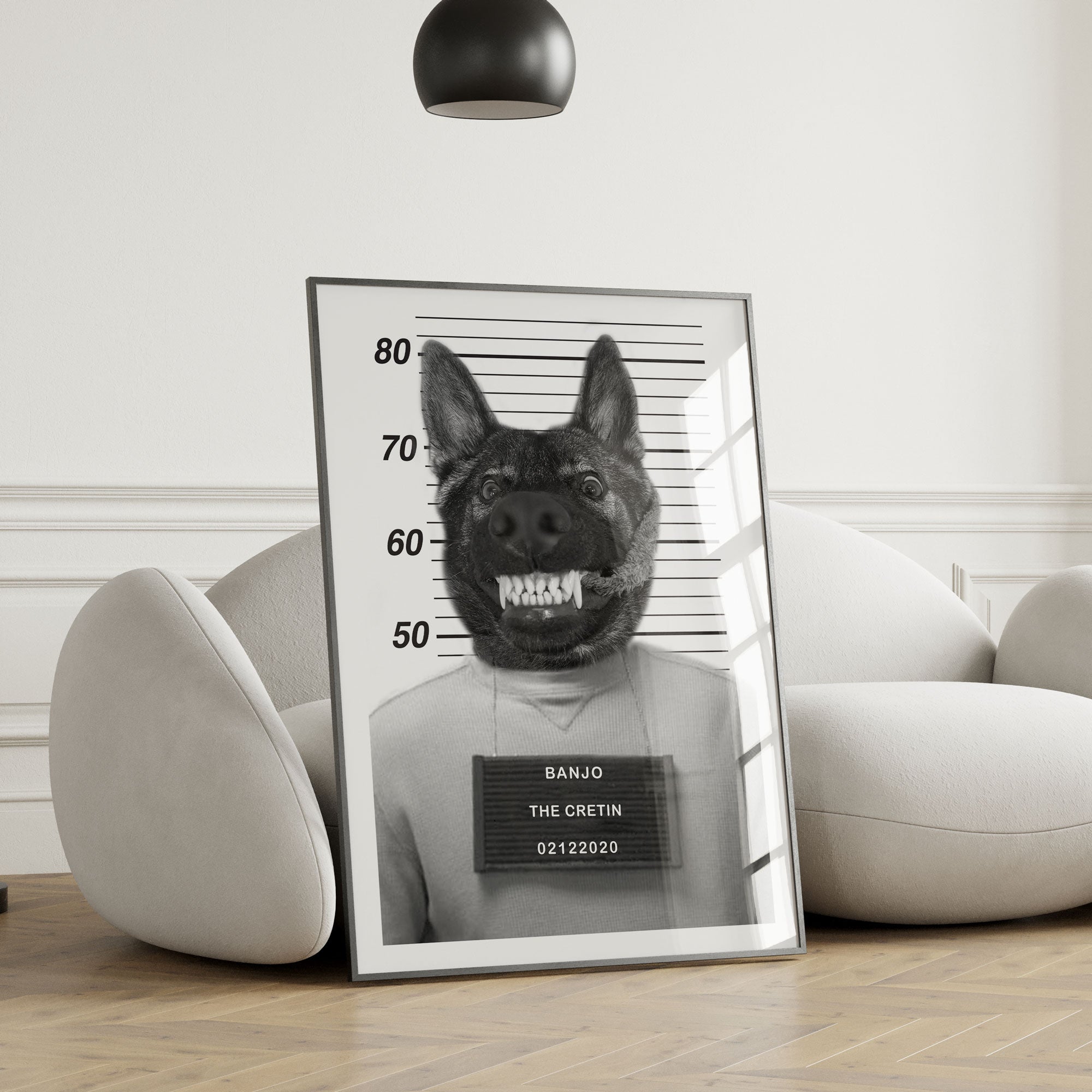 Personalised Pet Mugshot Portrait Print