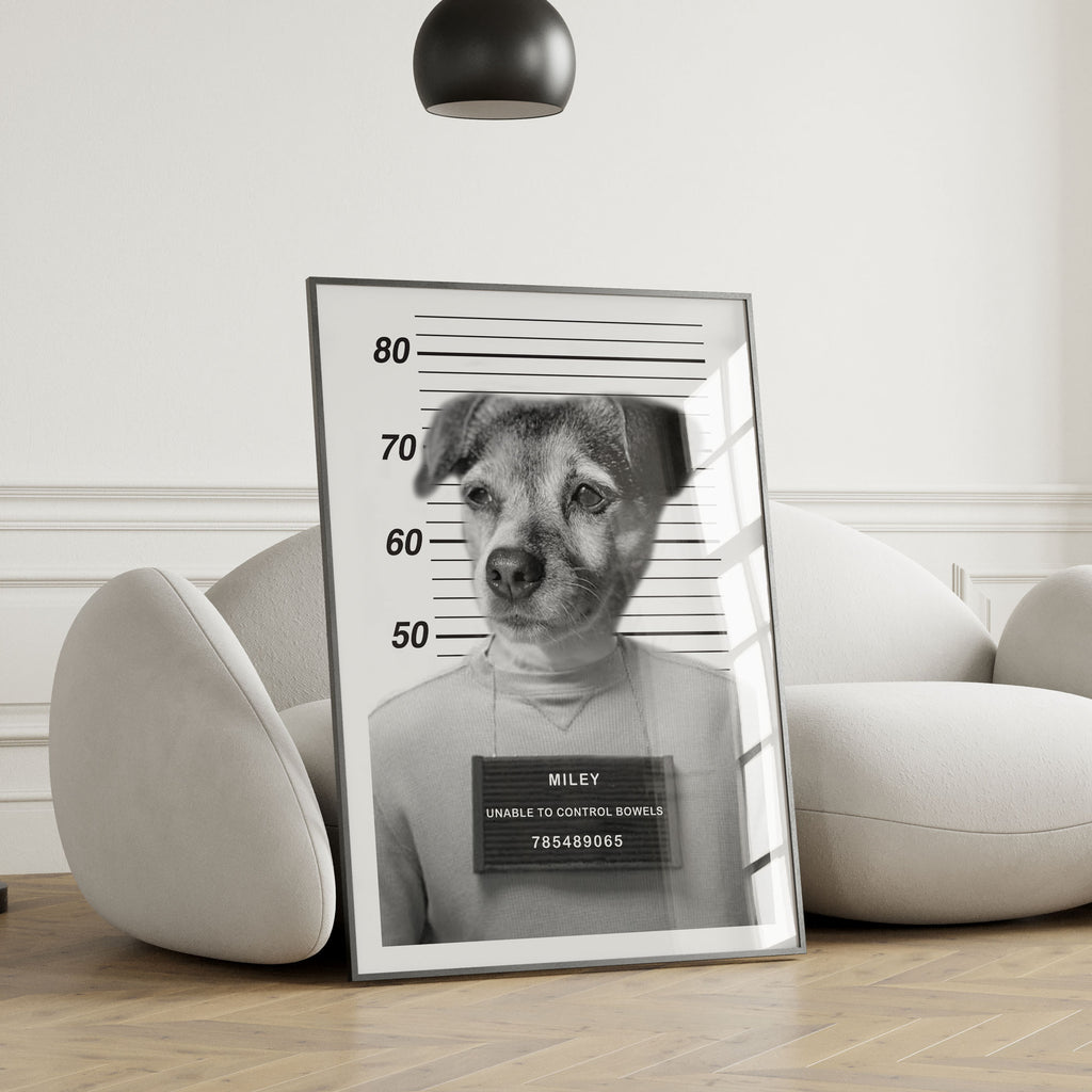 Personalised Pet Mugshot Portrait Print