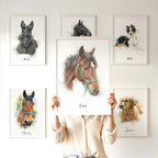 Personalised Watercolour Horse & Pet Portrait