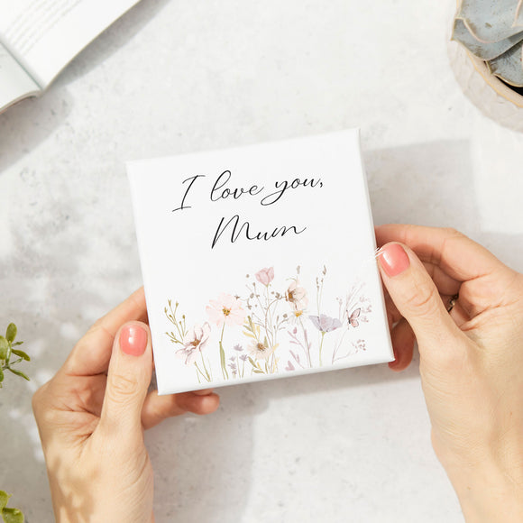 Floral 'I Love You Mum' Ceramic Drinks Coaster