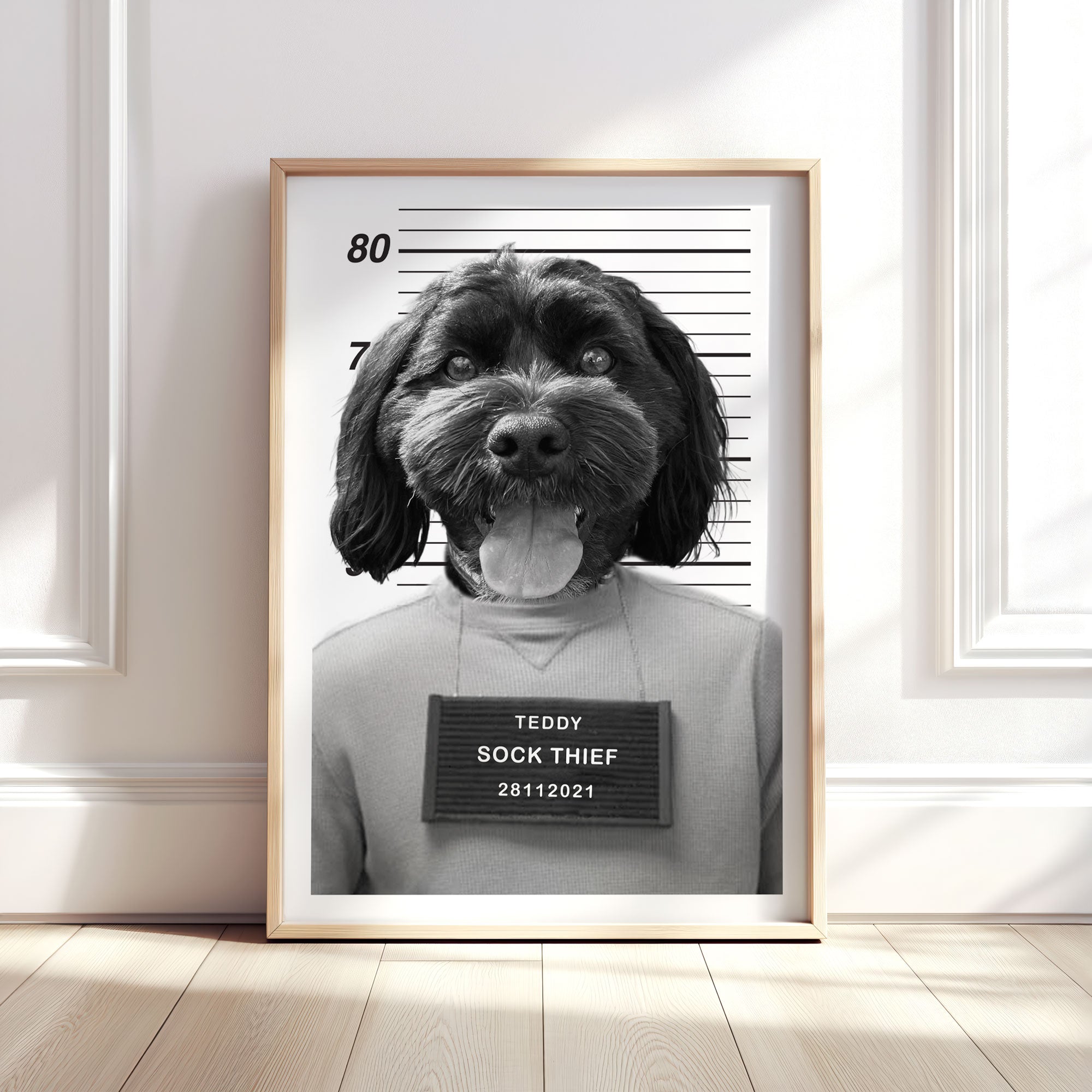 Personalised Pet Mugshot Portrait Print