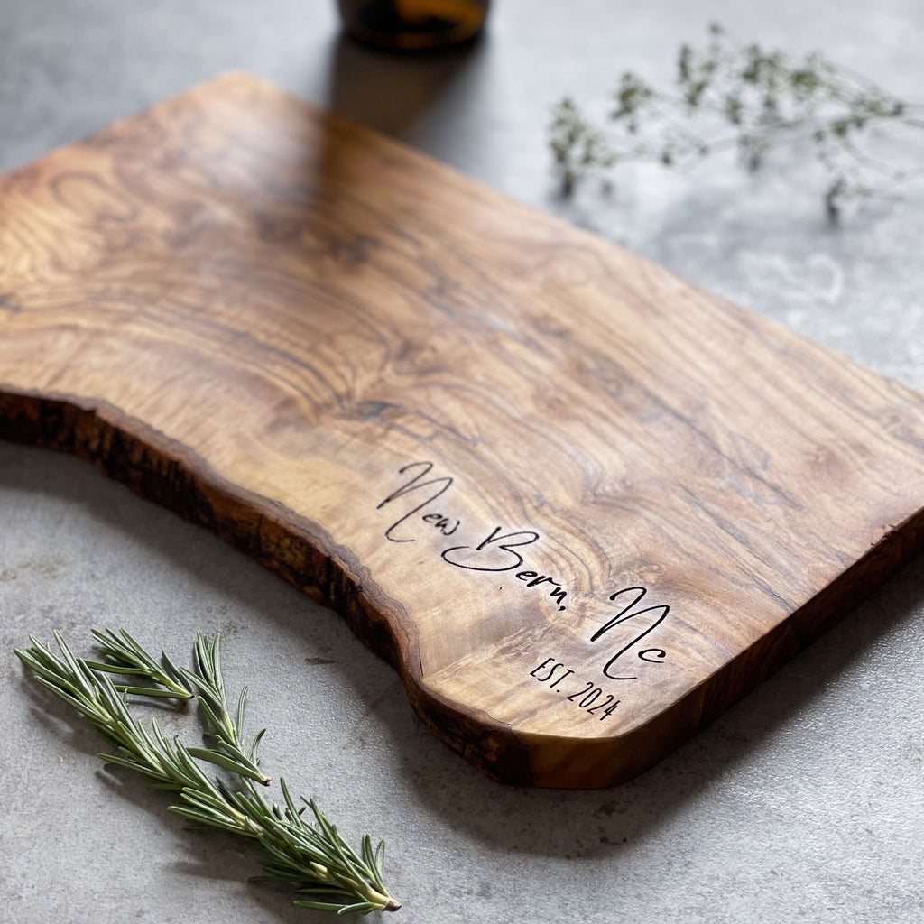 Personalised Olive Wood Cheese Board Gift