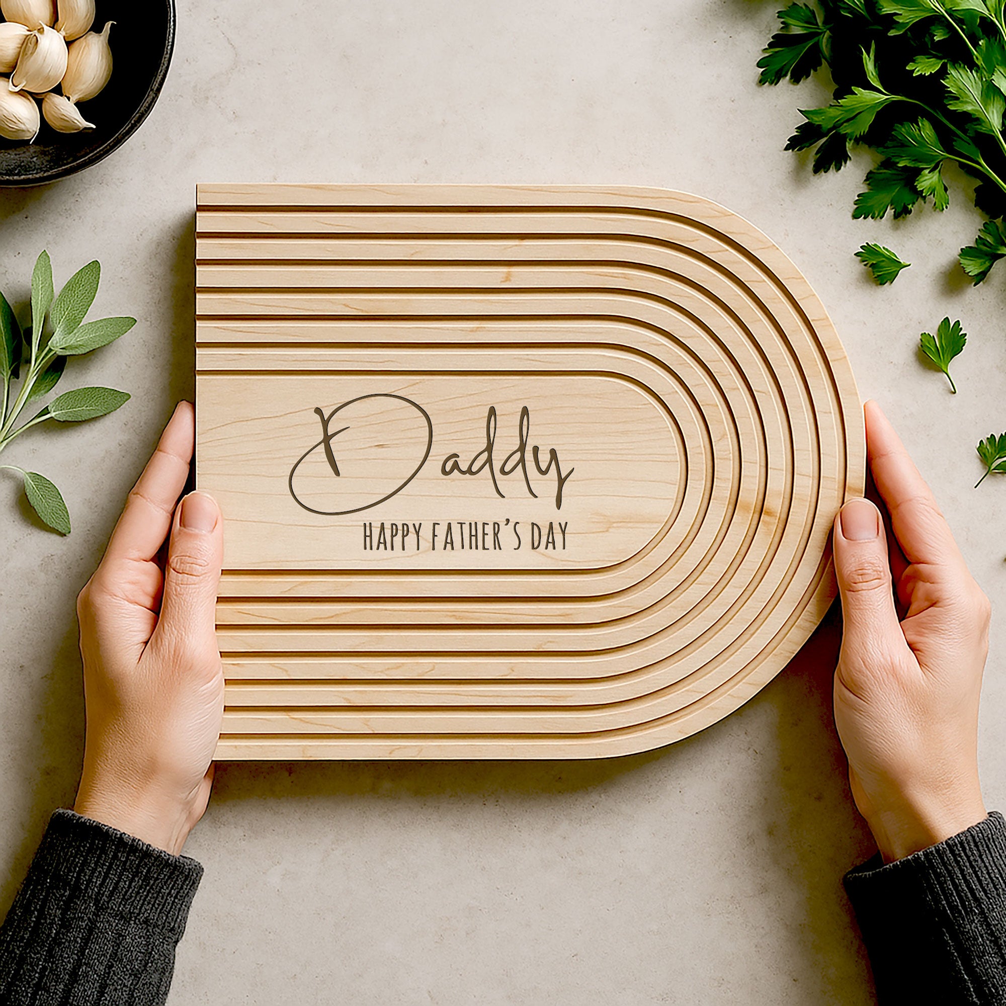 Personalised Cheese and Bread Board - Maple Wood