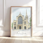 Personalised Watercolour Wedding Venue or Church Portrait Print