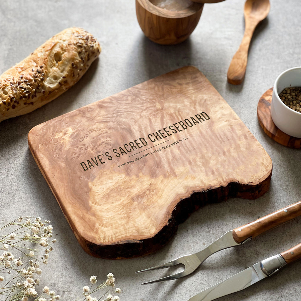 Personalised Rustic Olive Wood Chopping Board