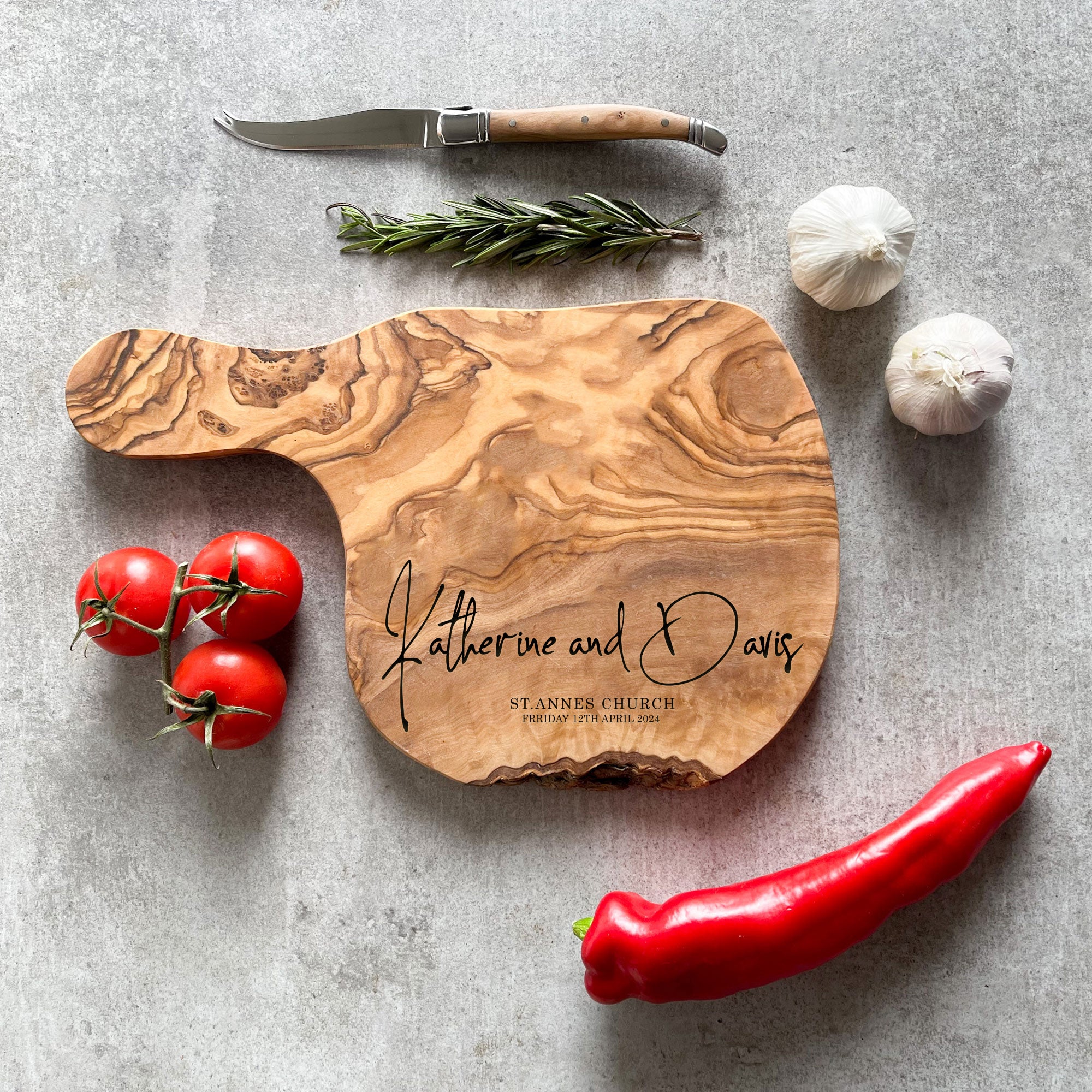 Personalised Olive Wood Cheese Board