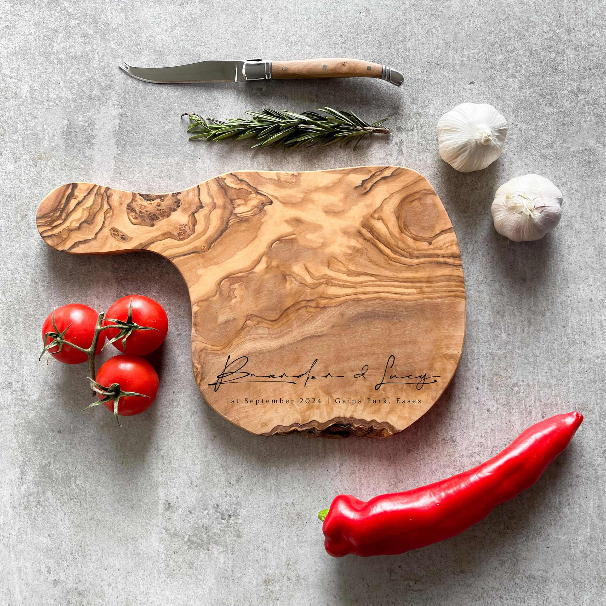 Personalised Olive Wood Cheese Board