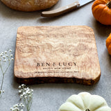 Personalised Rustic Olive Wood Cheese Board