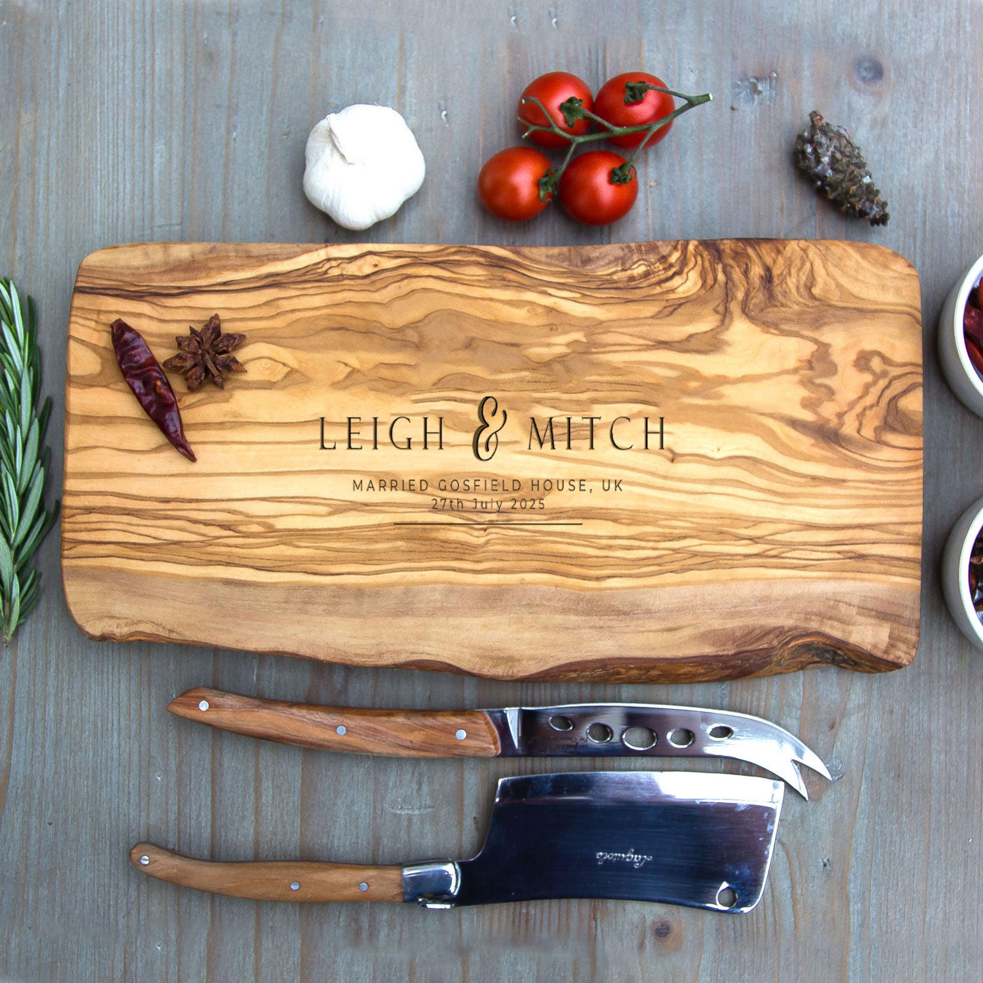 Personalised Rustic Charcuterie Board