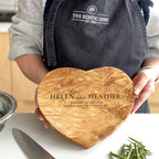 Personalised Olive Wood Heart Board