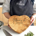 Personalised Olive Wood Heart Board