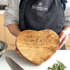 Personalised Olive Wood Heart Board