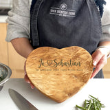 Personalised Olive Wood Heart Board