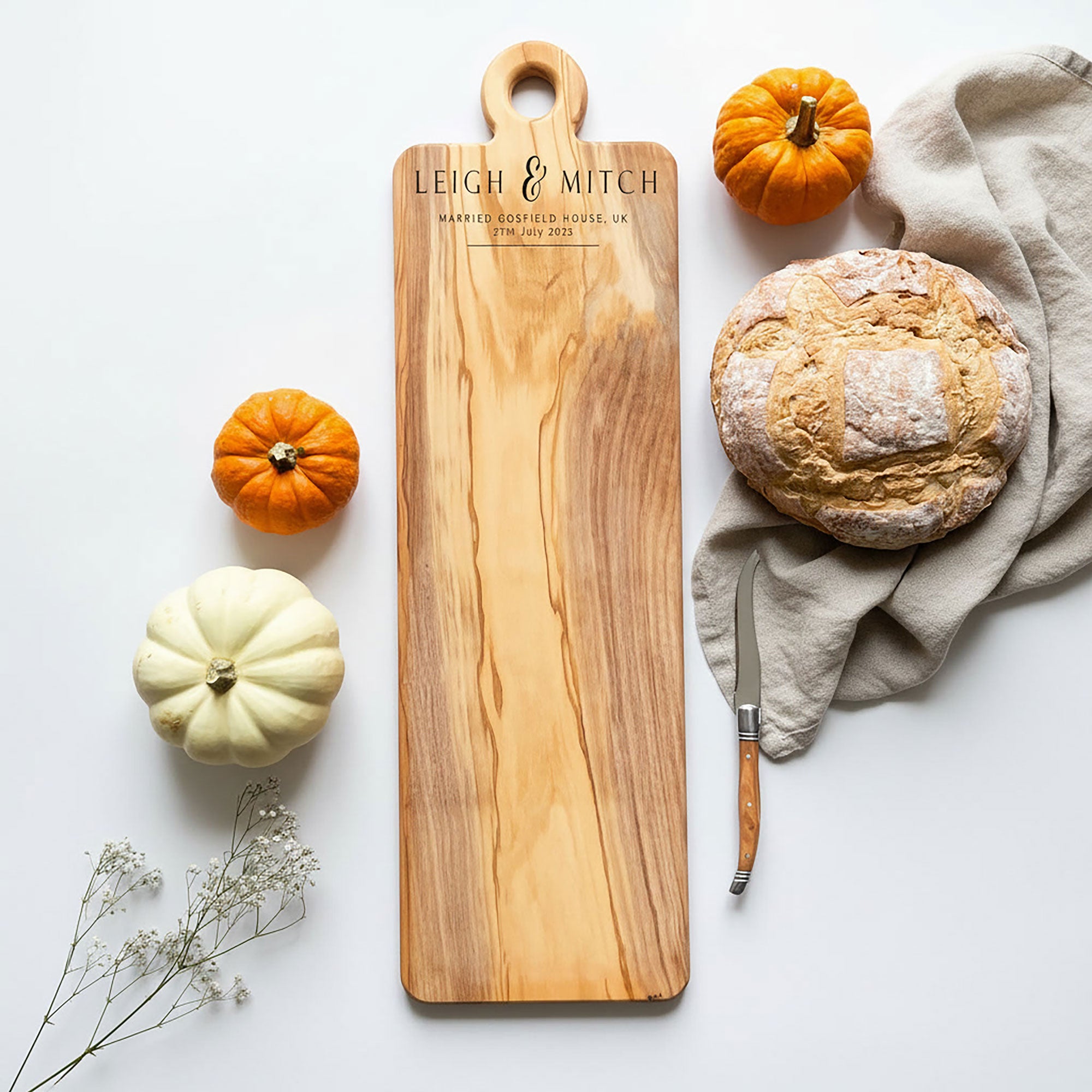 Personalised Large Italian Olive Wood Chopping, Serving, Charcuterie Board