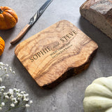 Personalised Rustic Olive Wood Cheese Board