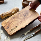 Personalised Rustic Olive Wood Cheese Board