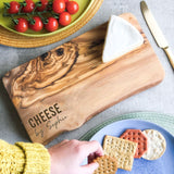 Personalised Rustic Olive Wood Cheese Board