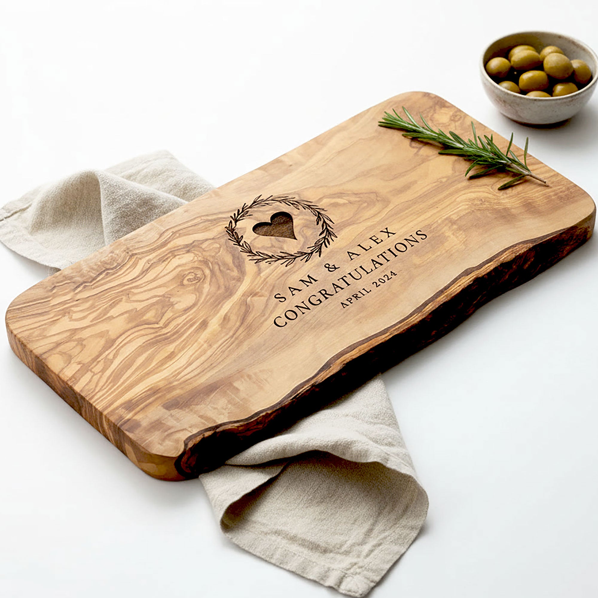 Personalised Rustic Wedding Cheeseboard