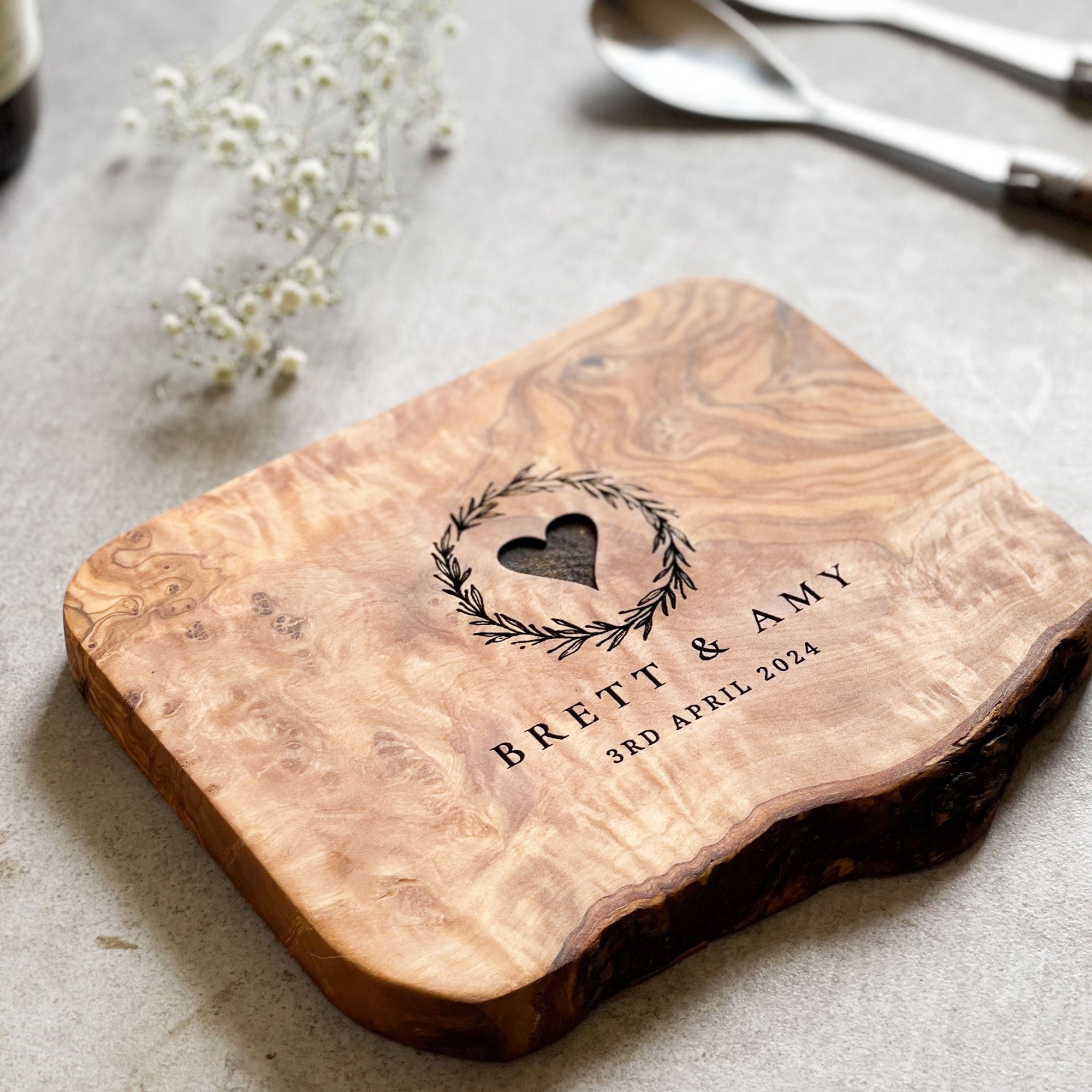 Personalised Rustic Wedding Cheeseboard