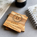 Personalised Engraved Olive Wood Coaster