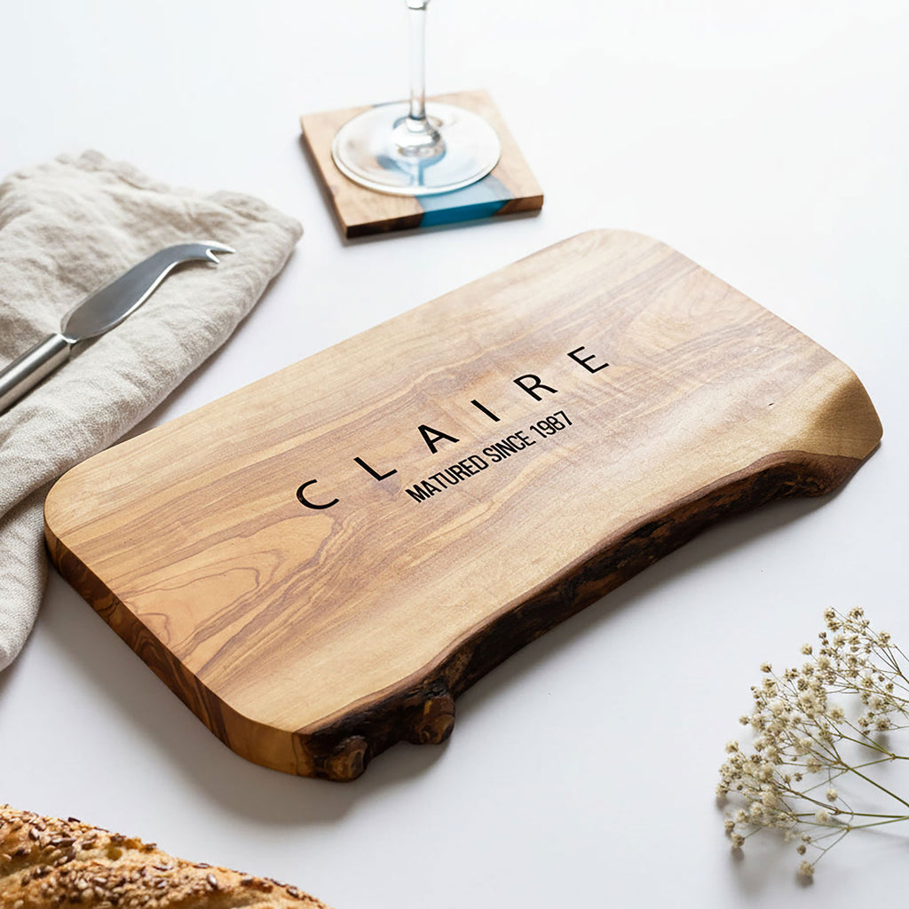Personalised Natural Edge Custom Cheeseboard Gift