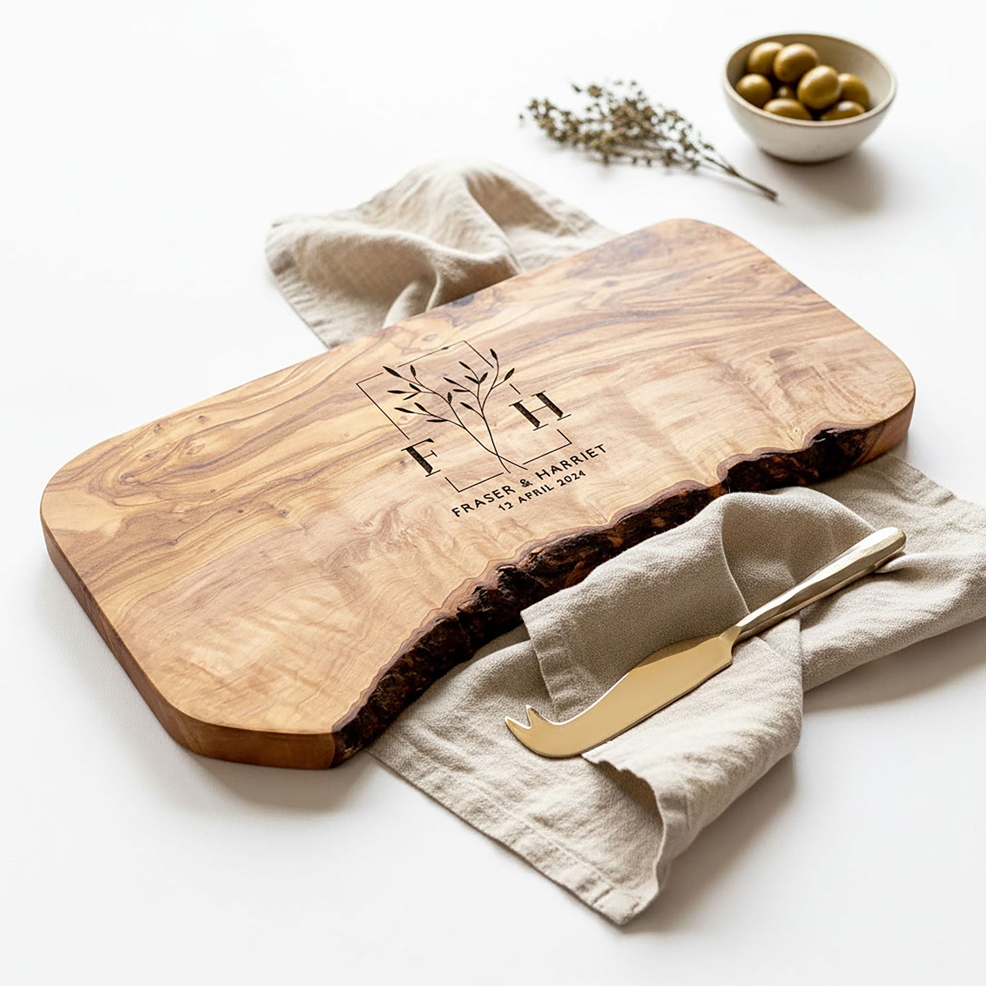 Personalised Live Edge Custom Cheeseboard Gift