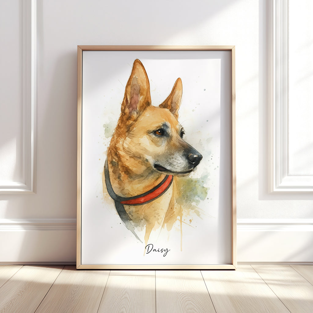 Personalised Watercolour Style Dog, Horse and Pet Portrait