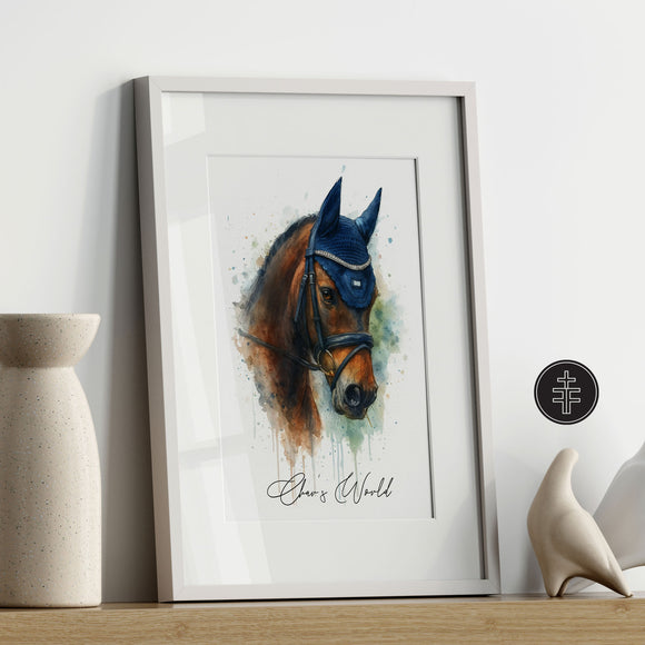 Personalised Watercolour Horse, Dog or any Pet Portrait Print
