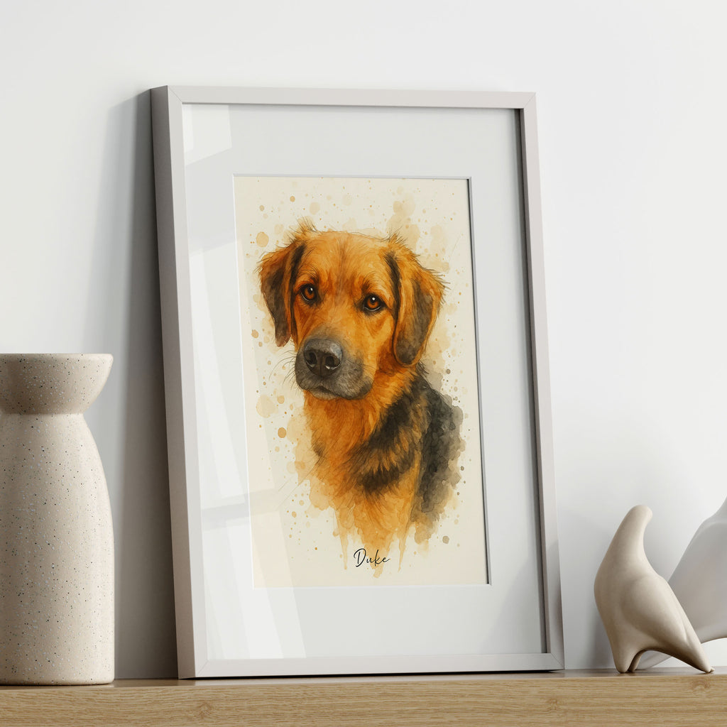 Personalised Watercolour Horse, Dog or any Pet Portrait Print