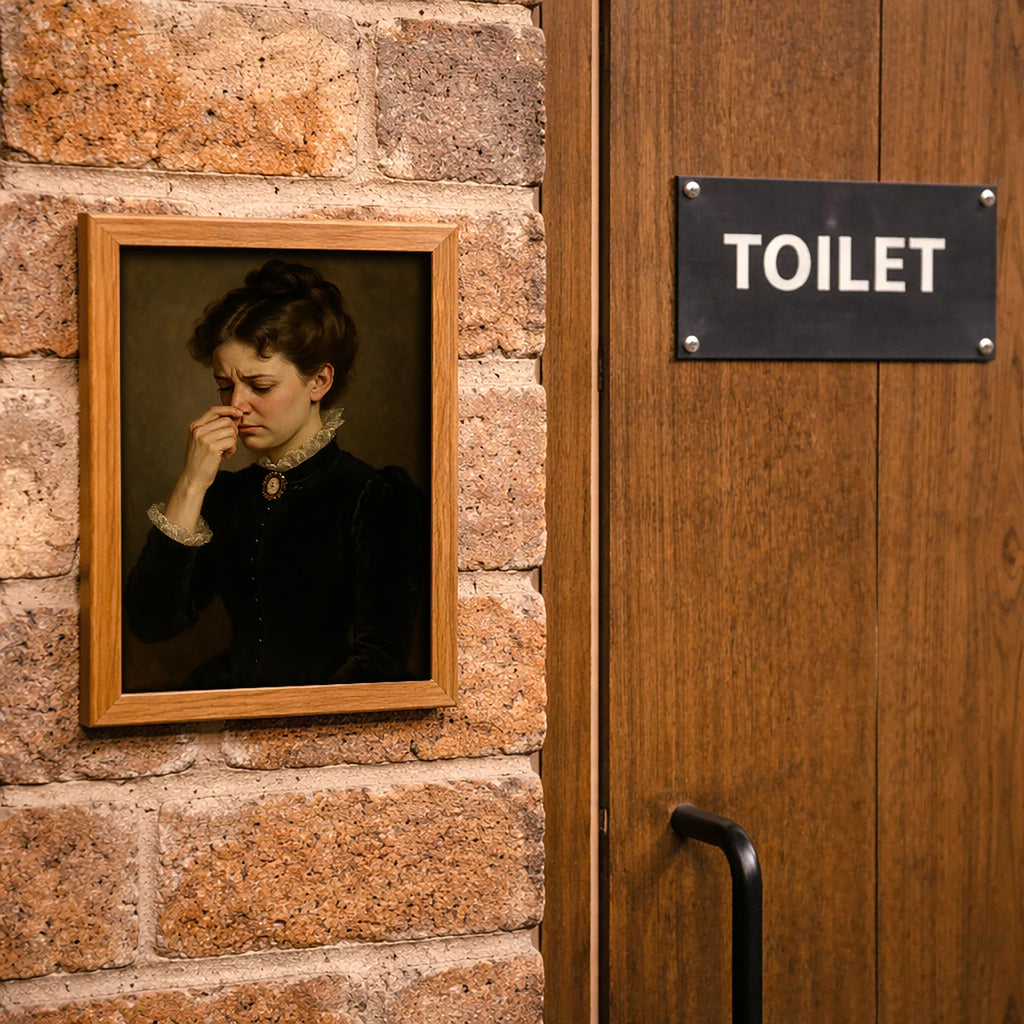 Funny Bathroom Toilet Print - Victorian Lady