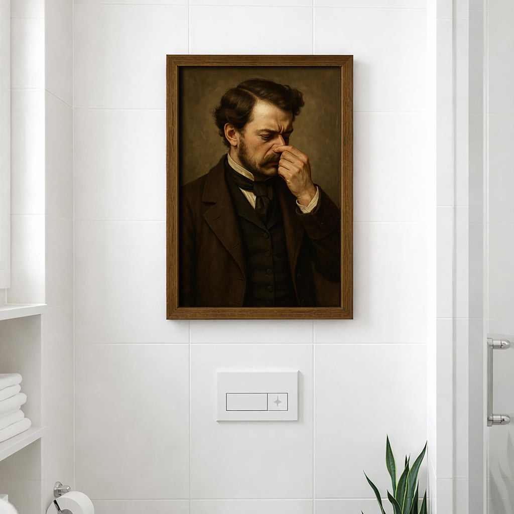 Funny Bathroom Toilet Print - Victorian Man