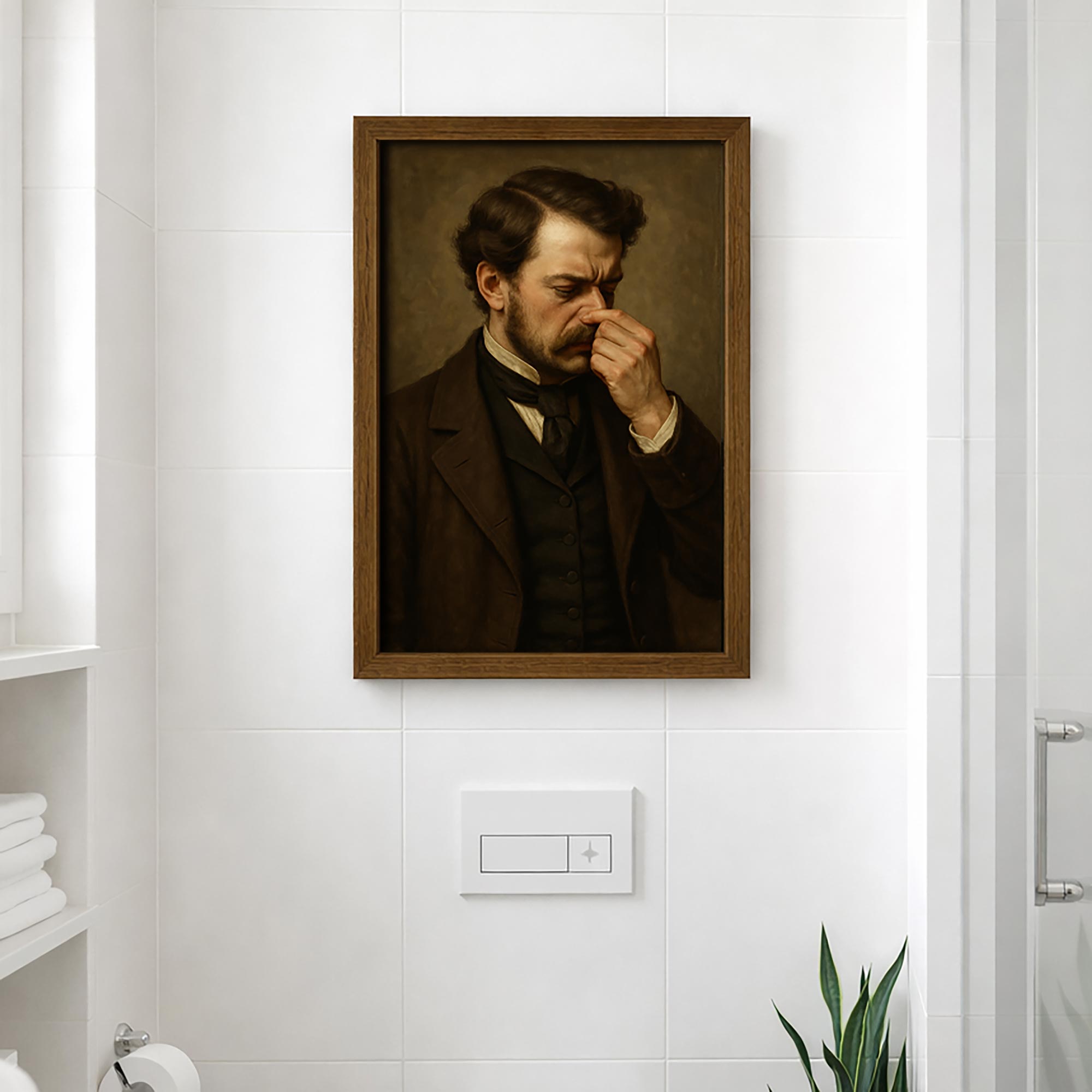 Funny Bathroom Toilet Print - Victorian Man