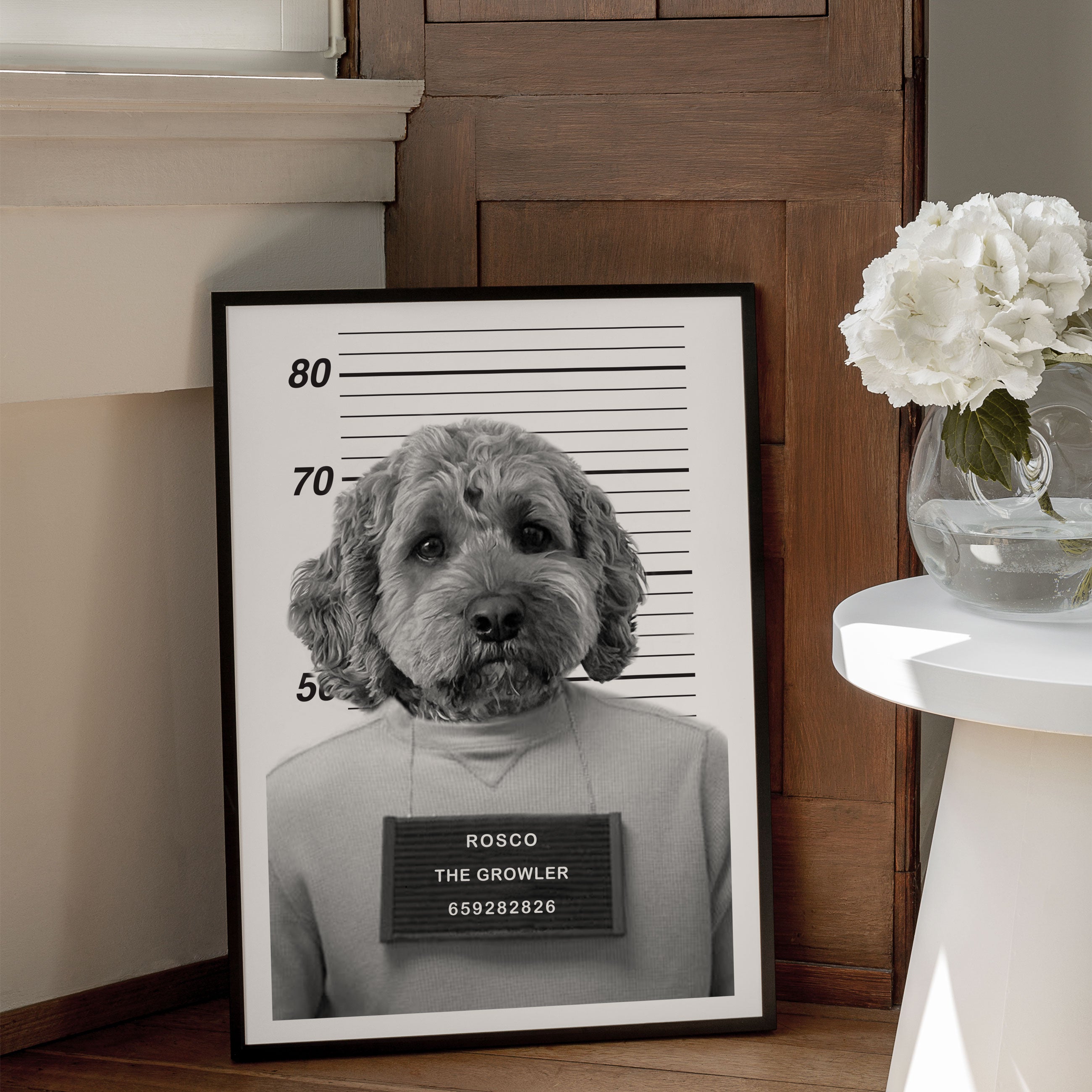 Personalised Pet Mugshot Portrait Print