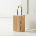Personalised Solid Oak Door Stop with Rope Carrying Handle