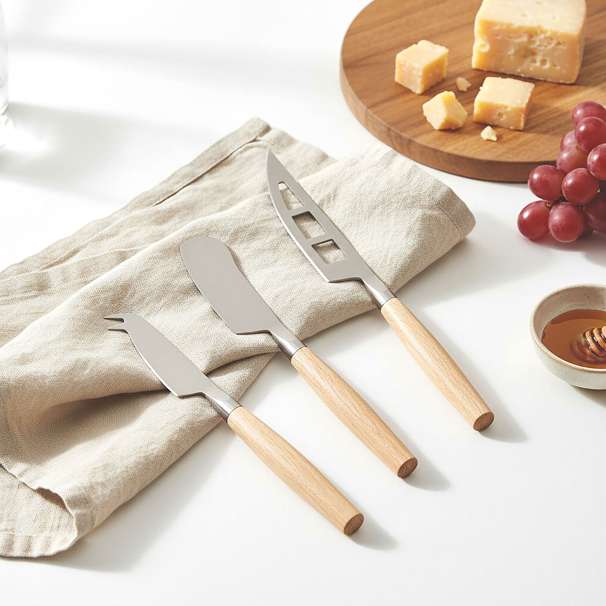 Cheese Knife Set - Oak Handles