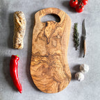 Rustic Olive Wood Handled Serving Board