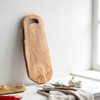 Rustic Olive Wood Handled Serving Board