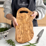 Rustic Olive Wood Handled Serving Board