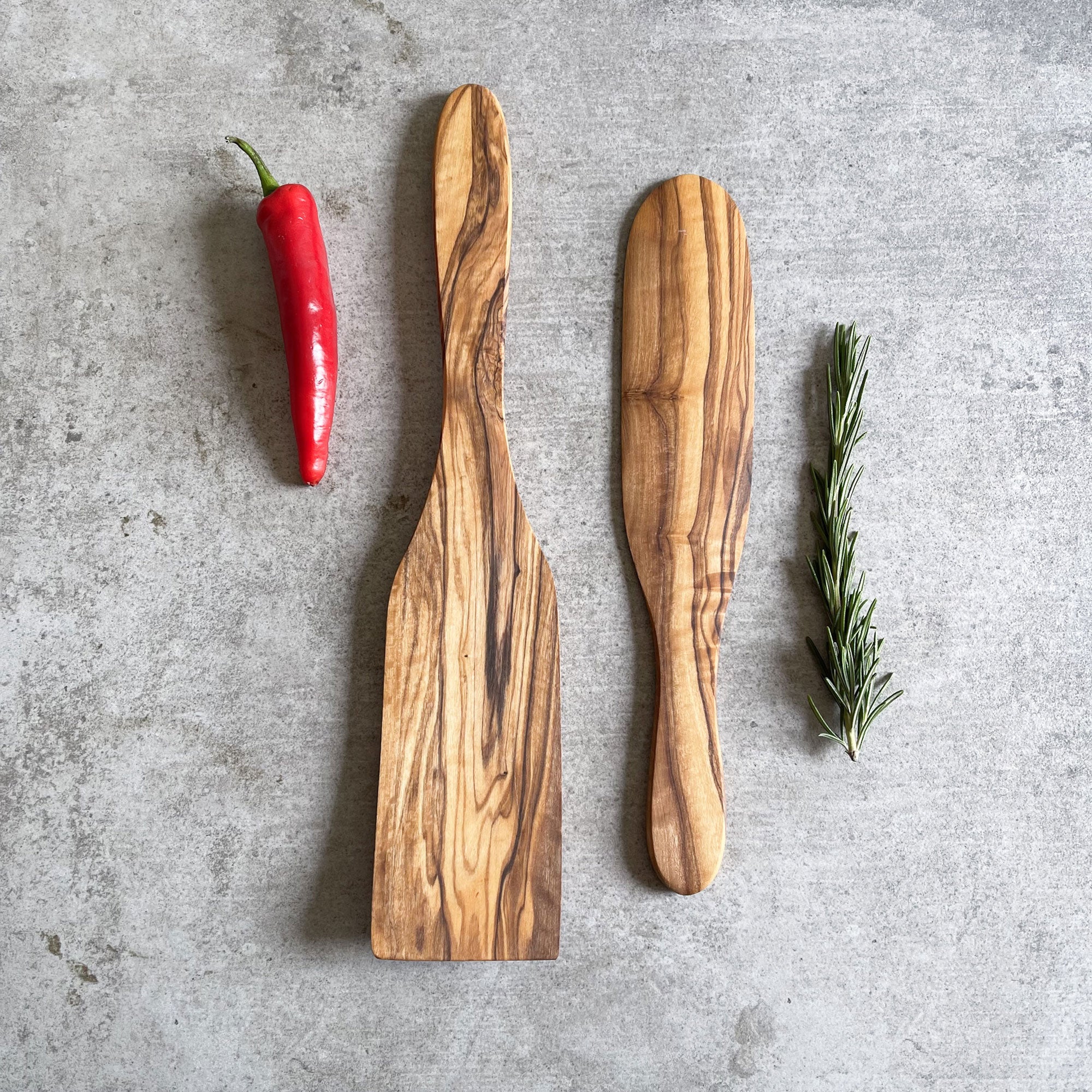 Olive Wood Spatula Set